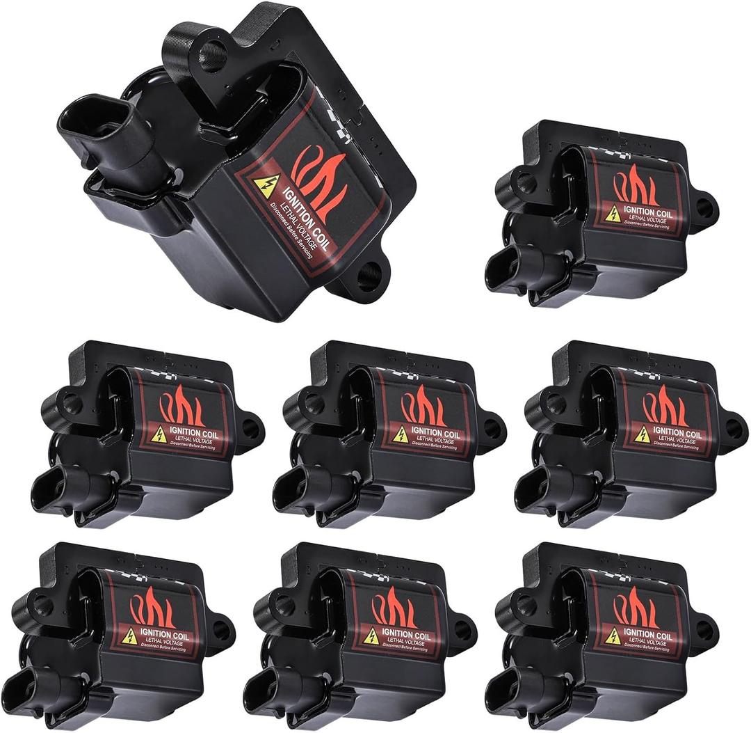 BANG4BUCK 8Pcs UF271 D581 Ignition Coil Pack Compatible With Cadillac Chevy GMC Sierra Suburban Escalade Avalanche Silverado 4.8L 5.3L 6.0L 8.1L (SQUARE)
