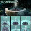 SZMP Solar Water Fountain Upgraded 100% Glass Panel, 3.5W Solar Powered Fountains Built-in 2000 Battery with 7 Nozzle & 4 Fixer, Solar Fountain Pump for Bird Baths, Pond, Outdoor  Black Panel White