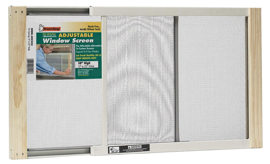 Frost King AWS1025 WB Marvin Adjustable Window Screen, 10" high, fits 15 - 25" wide