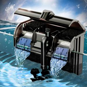 Hang on Aquarium Filter 20-40 Gallon Fish Tank Filter - 4-Layer Filtration System with Double Waterfall, Hang On Back Filter for Efficient and Silent Operation (701)