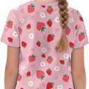 Xhuibop Girls Short Sleeve T-shirt Summer Outfits Tie Bow Front Tops for Kids 5-12 Graphic Tees (Pink)
