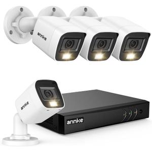 ANNKE 8CH 3K Lite Wired Security Camera System, H.265+ DVR with AI Human/Vehicle Detection, 4X 1080p CCTV Bullet Cams, Smart Color Night Vision, Easy Remote Access, IP67, No Hard Drive Disk