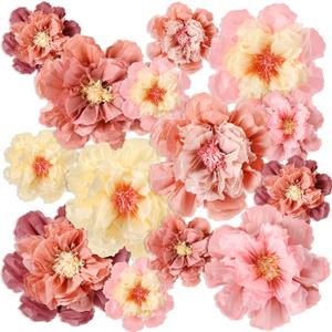MotiMind 12 Pcs Large Colorful Tissue Paper Flowers 20" 10'' Giant Fiesta Paper Flowers Mexican Pom for Carnival Party Wall Backdrop Decoration Wedding Birthday (Vintage Color)