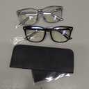 DYLB Kids Blue Light Blocking Glasses girls boys 2 pack, computer video gaming glasses for kids girls boys Age 3-10,Anti blue light & Headache (transparent black + transparent)