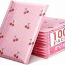 Cozymood 6x10 Inch Pink Poly Bubble Mailers 100 Pack,Waterproof Self Seal Adhesive Small Padded Mailing Envelopes,Cushioning Bubble Envelopes for Shipping,Mailing,Small Business,Packaging,Bulk #0 (Cherry)