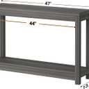 Besiost 47" Farmhouse Wood Entryway Table Narrow Console Table with Storage Behind Couch Sofa Table with Shelves Entry Way Table with Open Storage, Easy Assembly, Grey Walnut, 47"*31.3