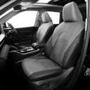 Car Seat Covers for Toyota Highlander 2020-2025 2026, Only 1st&2nd Row with 40/60 Split Bench Replacement Accessories Faux Leather Seat Cover Cushion - Black Grey
