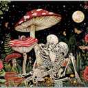 OFlich Skull Mushroom Mouse Pad - Skull Mushroom Moon Mousepad with Non-Slip Rubber Base for Laptop Computer Desktop Keyboard, Occupational Therapy Gifts (9.57.9 Inch)