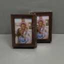 QUTREY 4x6 Picture Frames Collage, 6 Openings Wall Hanging Photo Frame Set of 2 Display 4 by 6 inch Vertical Pictures Frame, Rustic Walnut Brown