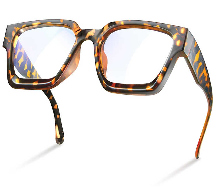 livho Oversized up to 99% Blue Light Blocking Glasses for Woman - Rectangle Fashion Glasses for Computer, Chic Preppy Frame