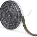 Fireplace Tape Seal 6.56Ft x 0.4inch x 3mm, Self-Adhesive Graphite Impregnated Fiberglass Rope Seal Gasket Replacement Wood Stove Door Gasket for Fireplaces Wood Burning Stoves (Gray)