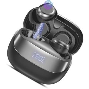Sleep Earbuds Bluetooth 5.4 In Ear Light-Weight Headphones, Headphones Small Design for Side Sleepers, 47H Playtime with Charging Case Carbon Black