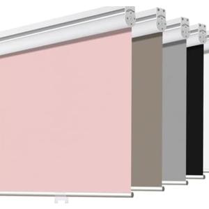 Joydeco Cordless Roller Shades Blackout Blinds for Windows Room Darkening Rolled Up Shades with Spring System, UV Protection Window Shades Door Blinds for Home and Office (58 "W x 75" H, Pink)