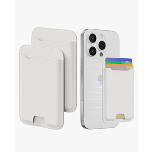 2 Packs Phone Card Holder, Leather Phone Wallet Stick on, Stronger Nano Adhesive Credit Card Holder for Back of Phone Case, With RFID Blocking, Fit 4 Cards for iPhone, Samsung, and Android