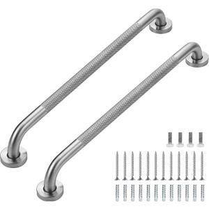 Grab Bars for Shower, 2 Pack 24-Inch Anti Slip Shower Handles for Elderly, Safety Shower Grab Bar, Stainless Steel Handicap Grab Bars for Bathroom,Toilet (Brushed Nickel, 1" Diameter)