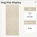 2x5 Runner Rug, Beige Runners for Hallways Non Slip, Washable Kitchen Runner Rugs, Non-Slip Woven Rug Runners for Bedroom, Floor Carpet Mat for Laundry Room Entryway