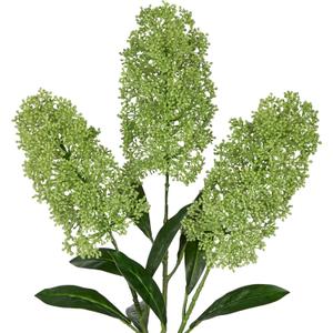 Briful Artificial Skimmia Flower Stems 3PACK 25.6in Tall Faux Floral Branches Fake Plant Picks for Vase Floral Arrangement Home Wedding Centerpiece Decor (Dark Green)