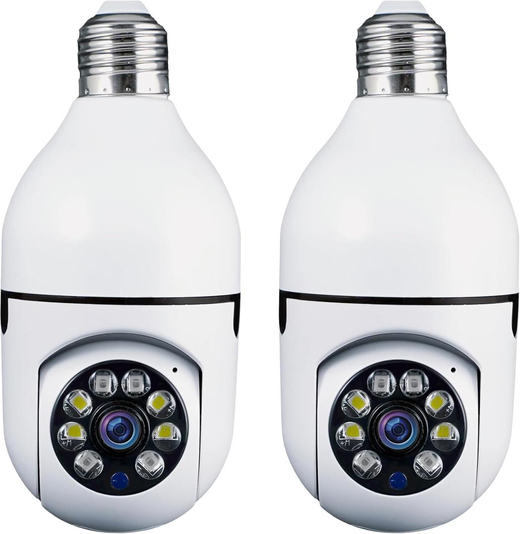 Security Camera, Two Way Talk 1080P HD Video WiFi Smart Camera, Indoor Outdoor Night Vision 360 Degree Motion Detection with SD Card (Pack of 2)