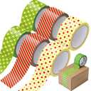 Ctosree 6 Rolls Packaging Tape 50 Yard x 2 Inch Decorative Printed Duct Wrapping Tape for DIY Crafts Scrapbooking Crafting Boxes Decorations (Polka Dots)