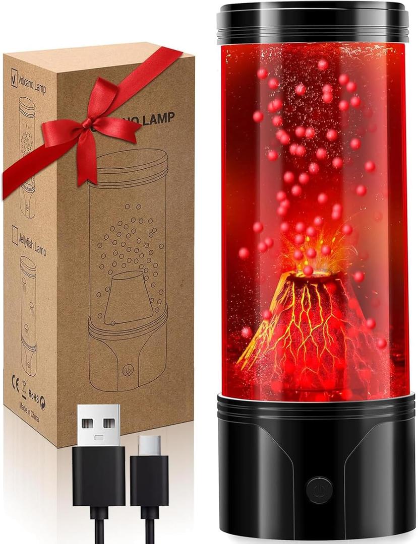 Volcano Lamp Science Kit, STEM Volcano Eruption Educational Kids Night Light USB/Battery Power, Christmas Gifts for Kids Adults,Leak-Proof Relaxing Sensory Light for Home Bedroom Decor (Gift Ready)