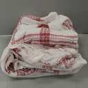 Sophia & William Twin Comforter Set, 2 Piece Waffle Weave Bedding Comforter Set with 1 Pillow Sham, White + Red