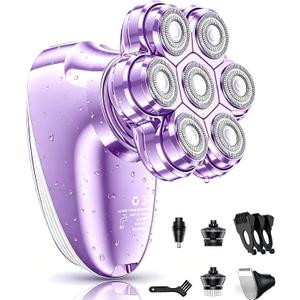 Electric Razors for Women, 7D Magnetic Heads Full Body Shaver, 5-in-1 Waterproof Wet Dry Hair Remover with LED Display, Bikini Trimmers for Underarms, Face, Legs, Lips, Arms