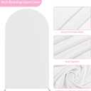 Asee'm 7.2FT Wedding Arch Cover White Fitted Spandex Cover 2-Sided Round Top Chiara Backdrop Stand Covers for Party Ceremony Birthday Banquet Decoration