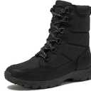 Lands' End Expedition Max Insulated Winter Boots for Men, Waterproof Mens Snow Boots, Medium or Wide Width Men's Shoes Size 8 to 13,  Black, 12 Medium