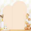 Set of 2 Wedding Arch Cover 6ft 7.2ft Beige Arch Cover Chiara Backdrop Covers Spandex Fitted Arched Stand Covers Balloon Arched Covers Stretchy Backdrop for Baby Shower Party Wedding Ceremony Decor