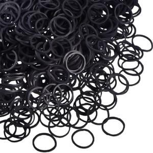 Hicarer 1000 pcs Mini Rubber Hair Bands 1/2 Soft Elastic Bands for Woman Hair Braids Ponytails & Beards Small Dreadlocks, Wedding Hairstyle and More(1.5 cm,Black)