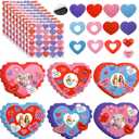 24 Pack Valentine Picture Frame Craft Kits for Kids Valentine's Day DIY Heart Photo Frame Bulk Magnet Classroom Art Crafts for Valentine's Day Party Decorations Gifts Game Class Activities