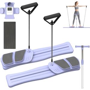 Pilates Board - Pilates Reformer Set, Multi-Detachable Ab Trainer Machine for Home, 6 in 1 Pilates Slider Board, 330 lbs Capacity, Foldable Pilates Equipment for Women Core Workouts