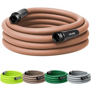 Flexzilla Colors Garden Hose 5/8 in. x 25 ft., Lightweight All-Weather Water Hose, Durable and Flexible, Leak-Free Connections, Red Clay