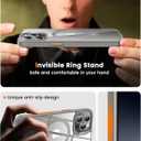 360 Rotatable Magnetic Stand for iPhone 14 pro max Case Compatible with Mag-Safe 16FT Military Drop Protection, Anti-Scratch/Fingerprint Shockproof iPhone 14 pro max Phone Case(Clear-Grey)