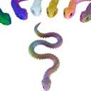 3D Printed Articulated Snake  29.5'' Crystal-Like Movable Snake Realistic Slithering Design, Collectible Articulated Model (Bule red Green) (Purpel Blue Green)