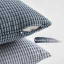 MIULEE Blue Decorative Pillow Covers 18x18 Inch Set of 4 Boho Western Farmhouse Home Decor Couch Throw Pillows Summer Coastal Corduroy Pillowcases Industrial for Sofa Living Room Bed