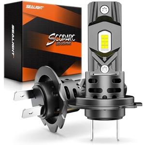 SEALIGHT H7 Bulbs 60000LM for ATVs & Powersports, 2025 Version, 60000LM Brighteness Wireless Fog Lights Easy Installation 10 Years Lifespan - Pack of 2