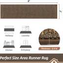 BEQHAUSE Hallway Runner Rugs 2x8, Hallway Rug Non-Slip Washable(Rolled-Up NO Creases), Runner Rug Absorbent Stain Resistant Hall Rug Carpet Runner, Entryway Rugs Floor Mat Laundry Room Rugs, Brown