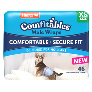 Hartz Comfitables Disposable Male Dog Wraps with Stretchy Waistband, Extra Small 46 Count