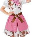 SIZGAROOT Cowgirl Costume for Girls with Hat Halloween Party Dress Up (L)