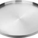 Large Round Stainless Steel Tray,Diameter 12.6/32cm Serving,Decorative,Brass,Jewelry and Cosmetic Storage Decorative Tray (Silver)