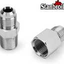 Stanbroil 1/2" OD x 3/8" ID 30" Non-Whistle Flexible Flex Gas Line Connector Kit for NG or LP Fire Pit and Fireplace