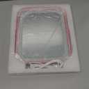 Pink Rechargeable Vanity Mirror with Lights, LED Makeup Mirror, 10"8" Lighted Makeup Mirror with Lights, Smart Touch Control Dimmable 3 Modes Light, Lighted Up Mirror for Makeup Desk, Bedroom