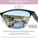 3 Pack Progressive Multifocus Reading Glasses for Women Men No Line Multifocal Readers Metal Half Frame Eyeglasses with Spring Hinges (Multicolor, +2.25)
