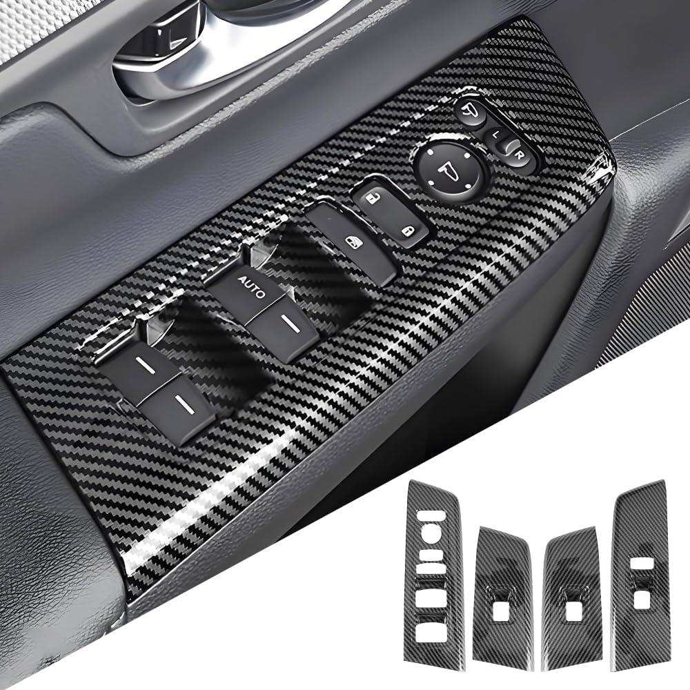 Car Door Power Window Lift Switch Protection Panel for Honda CRV 2023 2024 2025 2026 and Honda CR-V Hybrid 2023-2026 Auto Interior Accessories Armrest Side Pull Handle Trim Cover Carbon Fiber Style