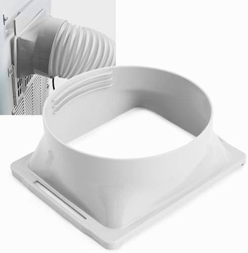 5.9 Inch Portable Air Conditioner Exhaust Hose Coupler, Square to Round Coupler, Window Adapter Mobile Air Conditioner Accessories– Not Universal, Check Compatibility(Square) White