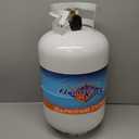 Flame King YSN-301 30 Pound Steel Propane Tank Cylinder with Type 1 Overflow Protection Device Valve DOT and TC Compliant, White