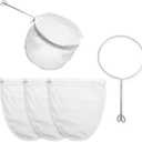 Ultra Fine Mesh Strainer Bag Reusable Food Grade Filter Zipper Bags with Stainless Steel Handle for Filter Coffee Tea Milk Juice Oil