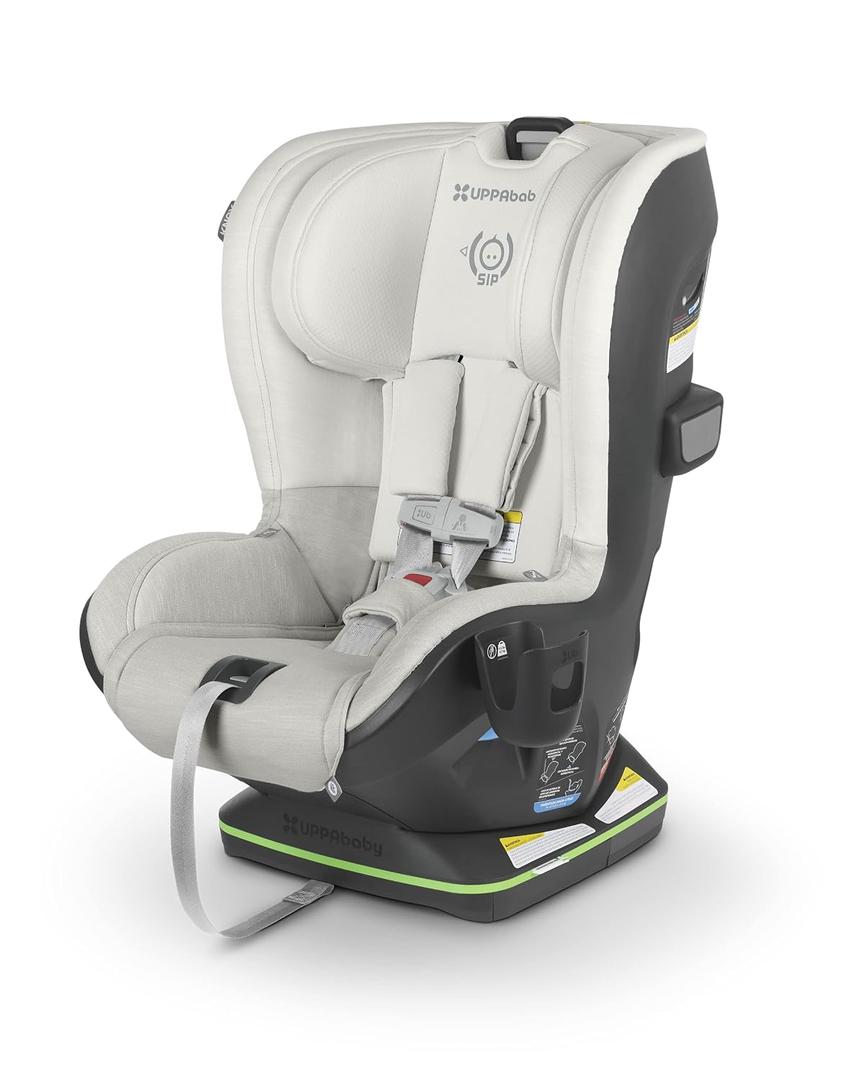 UPPAbaby Knox Convertible Car Seat/Rear Facing and Forward Facing/Intuitive Safety Features/Koroyd + CleanTech Technology/Removable Cup Holder Included/Bryce (White + Grey Marl), manufactured Date 07/2024