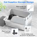 Non-Stick Stainless Steel Litter Box, XL Side Opening Splash-Proof & Leak-Proof Seamless Seal, Ellenpent Large Capacity, Cat Litter Box with Lid for Multi-Cats, Easy-Clean & Durable (White)